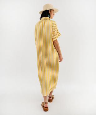 Robe longue chemise à manches courtes femme vue3 - GEMO(FEMME PAP) - GEMO