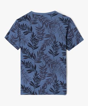Tee-shirt manches courtes à motif feuillage garçon vue3 - GEMO (JUNIOR) - GEMO