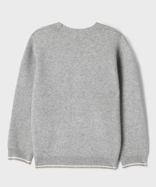 Gilet à col V avec finitions bicolores garçon vue4 - GEMO (ENFANT) - GEMO