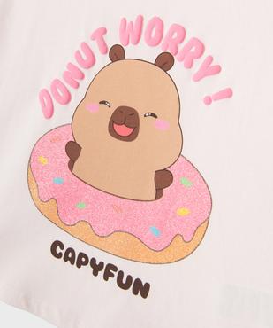 Tee-shirt manches courtes avec motif donut fille - Capyfun vue2 - CAPYFUN - GEMO