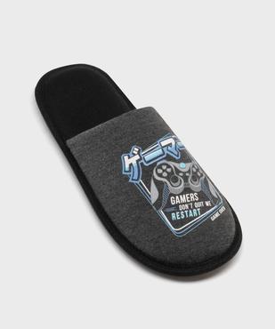 Chaussons mules en jersey imprimé jeu vidéo homme vue5 - GEMO 4G HOMME - GEMO