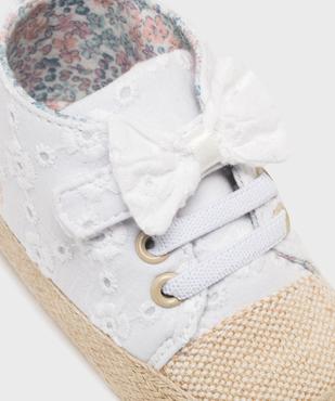 Chaussons de naissance tennis en toile brodée bébé fille - LuluCastagnette vue6 - LULU CASTAGNETTE GEMO FOR GOOD - GEMO