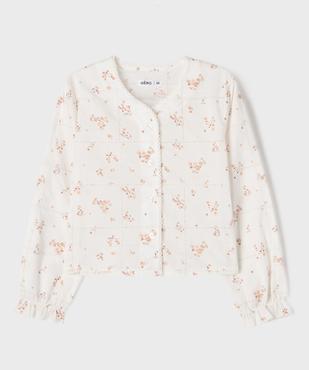 Blouse manches longues en voile ajouré et fleuri fille vue2 - GEMO (ENFANT) - GEMO