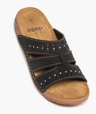 Mules confort femme légères à brides ajourées et strass vue5 - GEMO (CONFORT) - GEMO