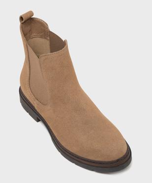 Boots Chelsea en suédine avec semelle crantée femme - LuluCastagnette vue5 - LULUCASTAGNETTE - GEMO