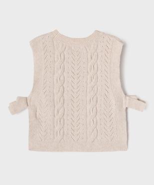 Pull sans manches torsadé à côtés fendus fille vue3 - GEMO (ENFANT) - GEMO