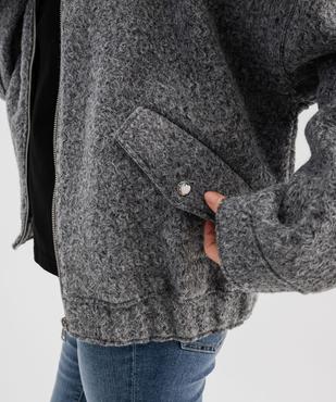 Blouson en maille bouclette chinée femme vue7 - GEMO 4G FEMME - GEMO