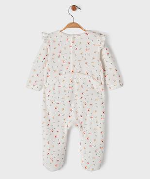 Pyjama en velours avec volants et motifs coeurs bébé fille vue4 - GEMO 4G BEBE - GEMO