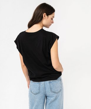 Tee-shirt à manches ultra courtes imprimé femme - Nirvana vue3 - DUA LIPA - GEMO