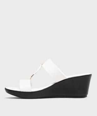 Mules à talon compensé et larges brides fantaisie femme vue3 - VALENTINA BALDA - GEMO