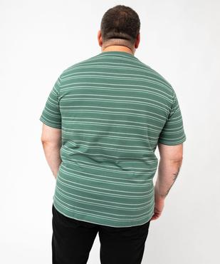 Tee-shirt à manches courtes et col V à rayures homme vue7 - GEMO 4G HOMME - GEMO