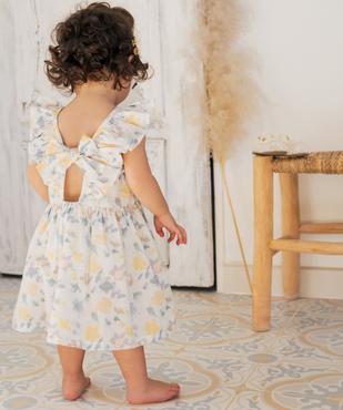 Robe courte à volants en coton fleuri bébé fille  vue1 - GEMO(BEBE DEBT) - GEMO