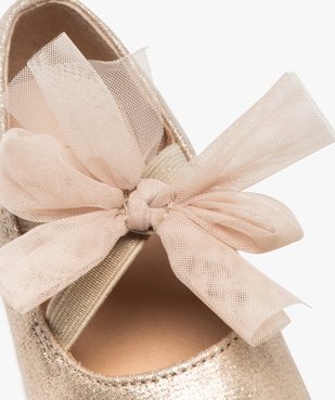 Ballerines bébé fille unies à paillettes avec noeud en tulle fantaisie vue6 - GEMO(BEBE DEBT) - GEMO