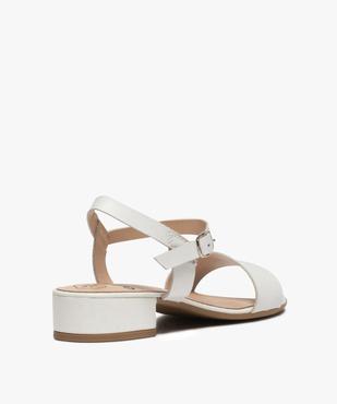 Sandales femme unies à brides droites et petit talon carré vue4 - GEMO (CASUAL) - GEMO