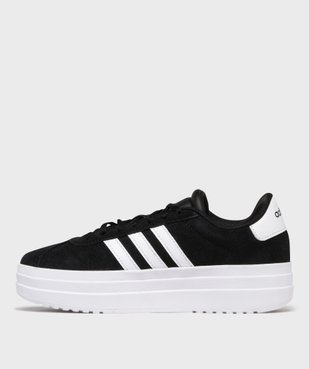 Baskets basses en cuir suédé à semelle plateforme VL Court Bold femme - Adidas vue3 - ADIDAS - GEMO