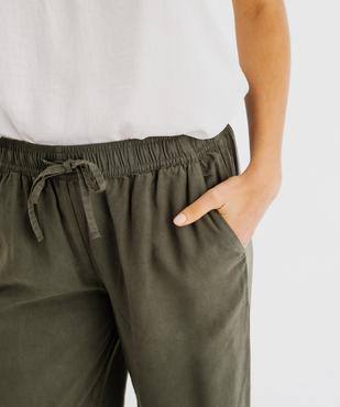 Pantalon large en maille fluide avec ceinture élastique femme vue2 - GEMO 4G FEMME - GEMO