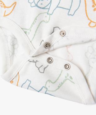 Bodies à manches longues avec motifs dinosaures bébé garçon vue3 - GEMO 4G BEBE - GEMO
