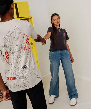 Jean loose à taille réglable en denim 100% coton fille vue4 - GEMO 4G FILLE - GEMO