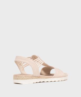 Sandales à petit talon compensé et brides élastiques femme - Emilia Rosa vue4 - EMILIA ROSA - GEMO