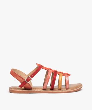 Sandales fille style spartiates multicolores cuir brillant vue1 - GEMO (ENFANT) - GEMO