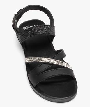 Sandales femme unies à talon plat et à brides contrastées vue5 - GEMO (CASUAL) - GEMO