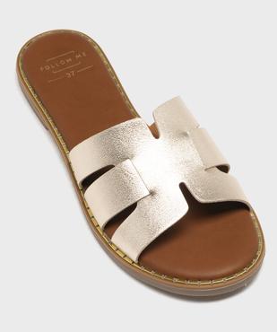 Mules femme plates dessus larges brides unies vue6 - FOLLOW ME - GEMO