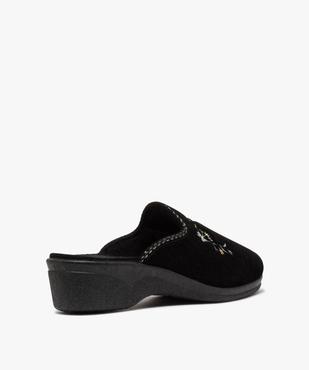 Chaussons femme mules confort en velours brodé vue4 - GEMO(HOMWR FEM) - GEMO