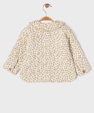 Veste en gaze de coton matelassé et fleuri à col Claudine bébé fille vue5 - GEMO(BEBE DEBT) - GEMO