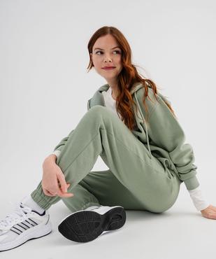 Pantalon de jogging en molleton uni à taille élastiquée femme vue4 - GEMO 4G FEMME - GEMO