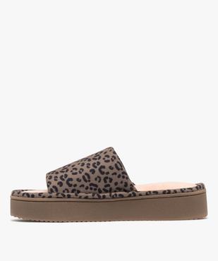 Mules d’intérieur à motifs léopard femme - Isotoner vue3 - ISOTONER - GEMO