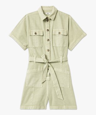 Combishort en toile denim à manches courtes femme vue5 - GEMO(FEMME PAP) - GEMO