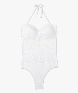 Maillot de bain femme une pièce en maille ajourée vue4 - GEMO (PLAGE) - GEMO