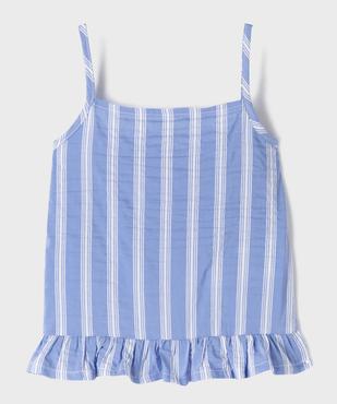 Débardeur à rayures avec volants fille vue1 - GEMO (ENFANT) - GEMO