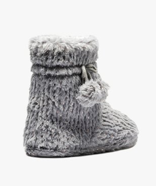 Chaussons femme boots en matière douce parsemée de paillettes vue4 - GEMO(HOMWR FEM) - GEMO