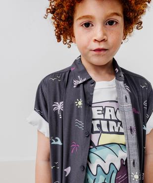 Chemise manches courtes à motifs estivaux garçon vue1 - GEMO 4G GARCON - GEMO