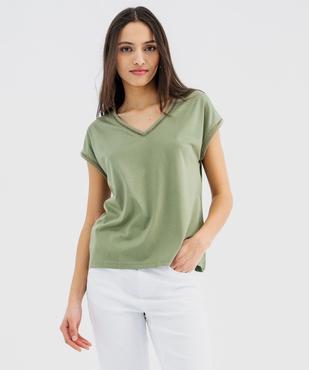 Tee-shirt à manches courtes avec finitions scintillantes femme vue2 - GEMO 4G FEMME - GEMO