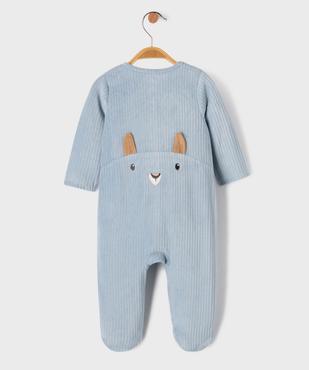 Pyjama dors-bien en velours côtes plates bébé vue3 - GEMO 4G BEBE - GEMO