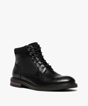 Boots homme casual à lacets avec col moussé vue3 - URBAN STEPS - GEMO