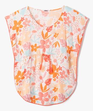 Robe de plage fille à motifs fleuris vue1 - GEMO (ENFANT) - GEMO