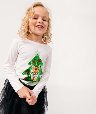 Tee-shirt de Noël fille à manches longues et sequins réversibles vue6 - GEMO (ENFANT) - GEMO