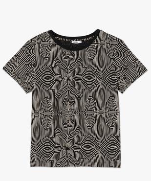 Tee-shirt manches courtes en coton imprimé femme vue4 - GEMO(FEMME PAP) - GEMO