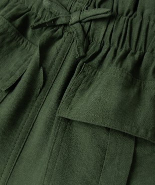 Short fluide taille haute avec poches à rabat fille vue2 - GEMO (ENFANT) - GEMO