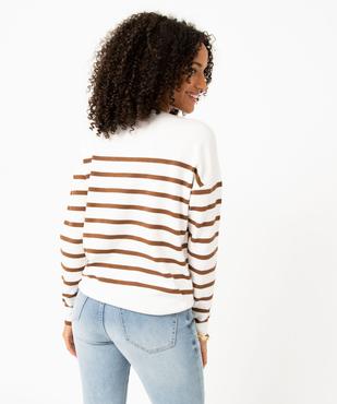 Pull rayé en maille fine avec col rond femme vue4 - GEMO 4G FEMME - GEMO