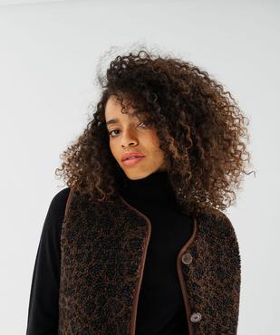 Veste sans manches en sherpa à motif animalier femme vue2 - GEMO 4G FEMME - GEMO
