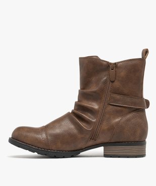 Boots femme style vintage à col plissé avec brides fantaisie et à zip vue3 - GEMO (CASUAL) - GEMO