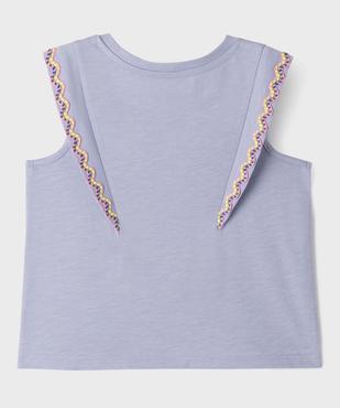 Débardeur en jersey de coton flammé à détail brodé fille vue3 - GEMO 4G FILLE - GEMO