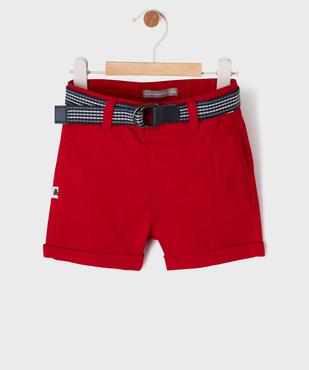 Short en toile avec ceinture à boucle bébé garçon - LuluCastagnette vue1 - LULUCASTAGNETTE - GEMO