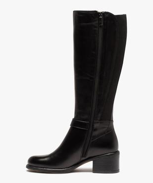 Bottes femme à talon dessus cuir uni bride décorative - Tanéo vue4 - TANEO - GEMO