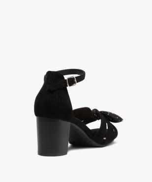 Sandales femme à talon dessus suédine et nœud en tissu vue4 - GEMO(URBAIN) - GEMO