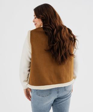 Veste sans manches en suédine et doublure sherpa femme grande taille vue3 - GEMO (G TAILLE) - GEMO